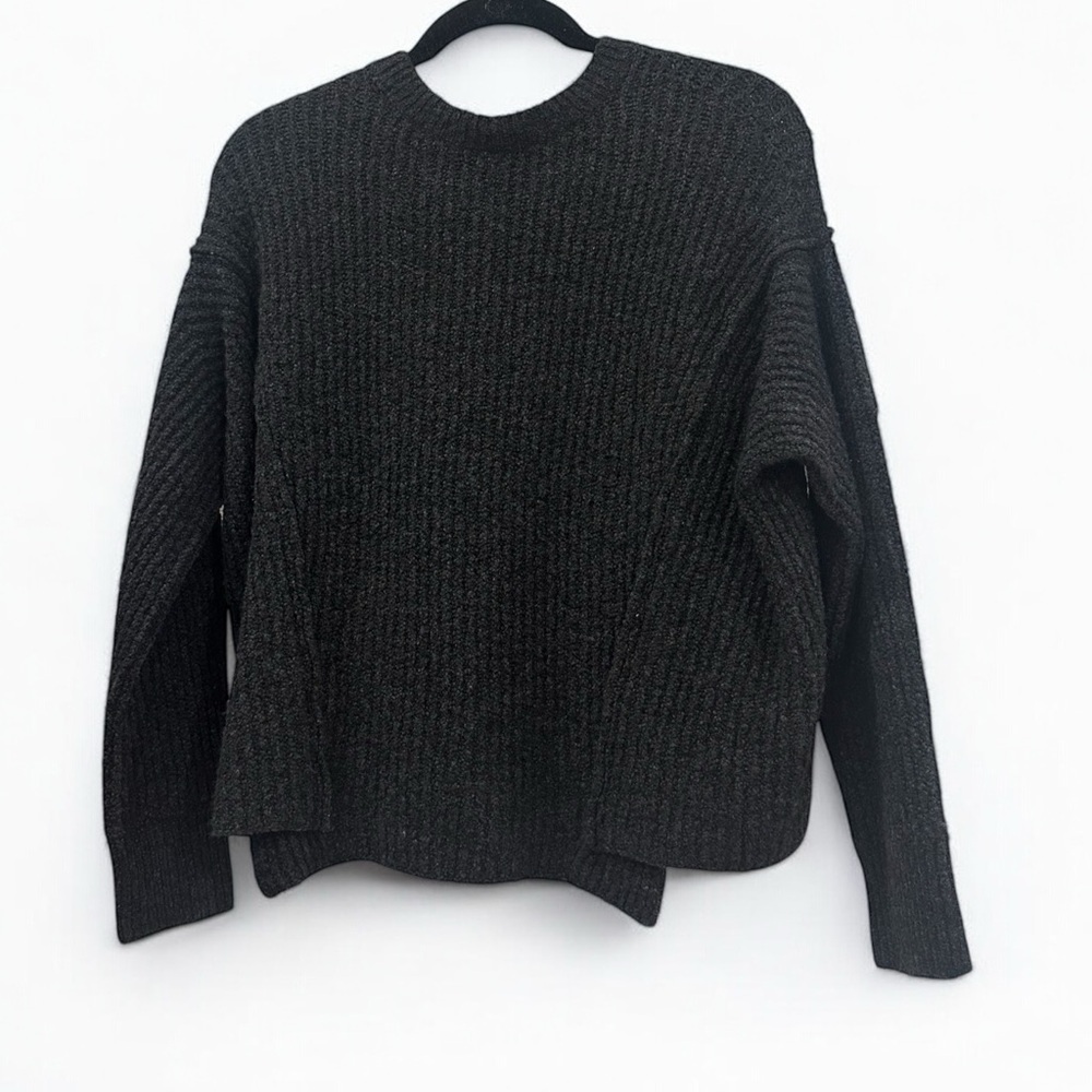 Vince Women’s Wool Chunky Knit Overlap Sweater Small Gray